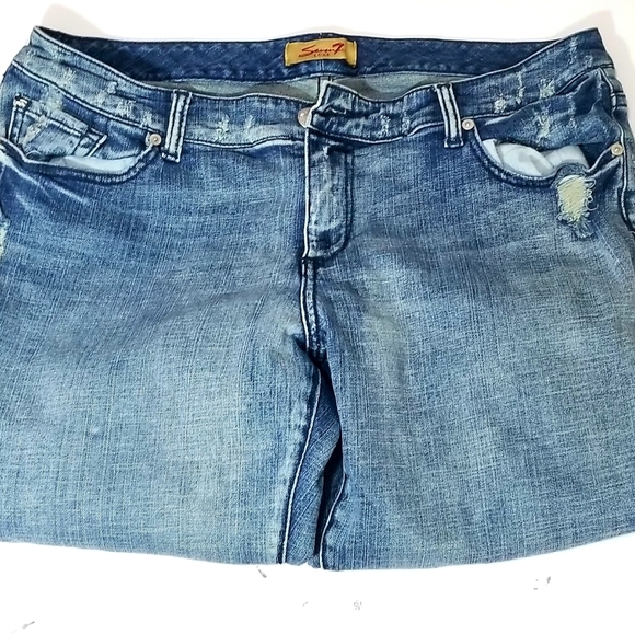 Seven7 plus size distress jeans - Picture 3 of 4